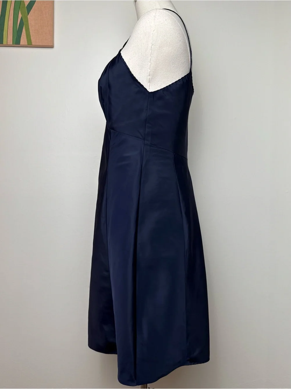 True Vintage 50s 60s Wondermaid Molded Magic Lingerie Dark Navy Blue Slip 34 - Picture 4 of 7